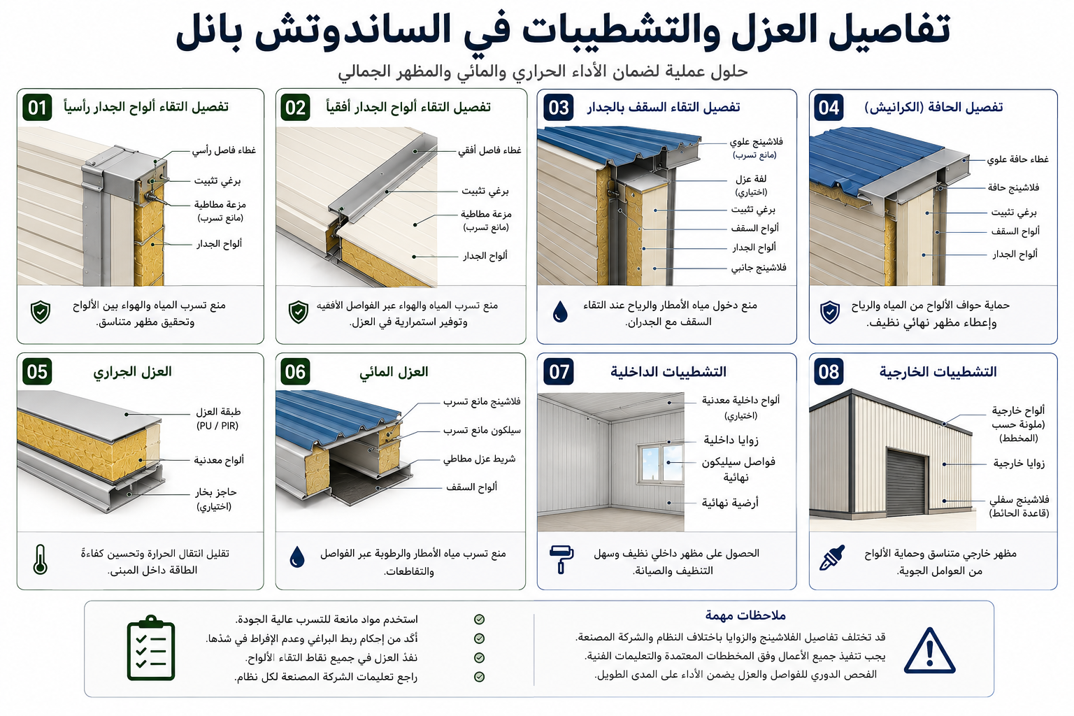 تفاصيل توضيحية للوصلات والفلاشينج والإغلاق